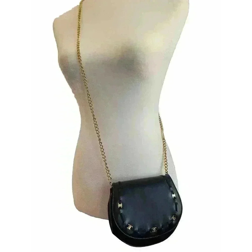 Salvatore Ferragamo Vintage Mini Bag Vera Shoulder Crossbody Saddle Gold Chain